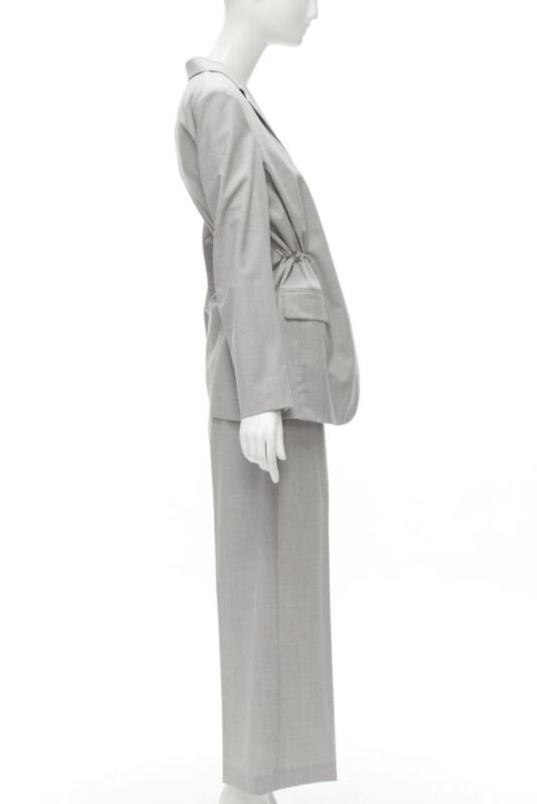 Donna THEORY Drape in lana grigia con coulisse in vita, blazer a gamba larga US6 S in vendita