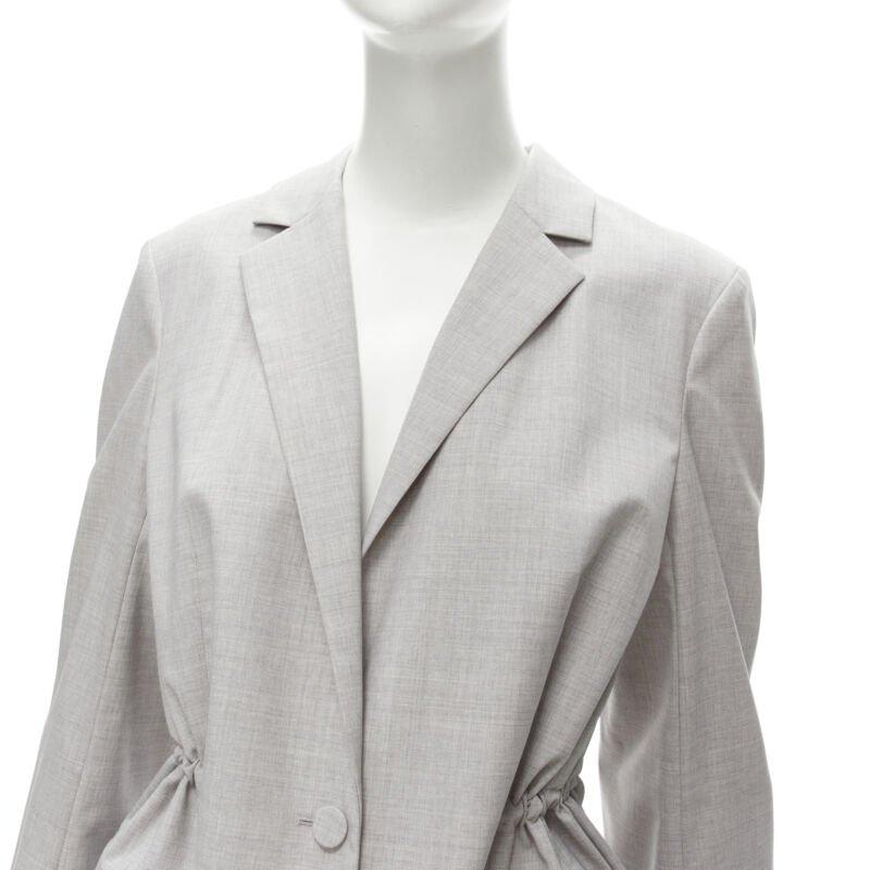 THEORY Drape in lana grigia con coulisse in vita, blazer a gamba larga US6 S in vendita 3