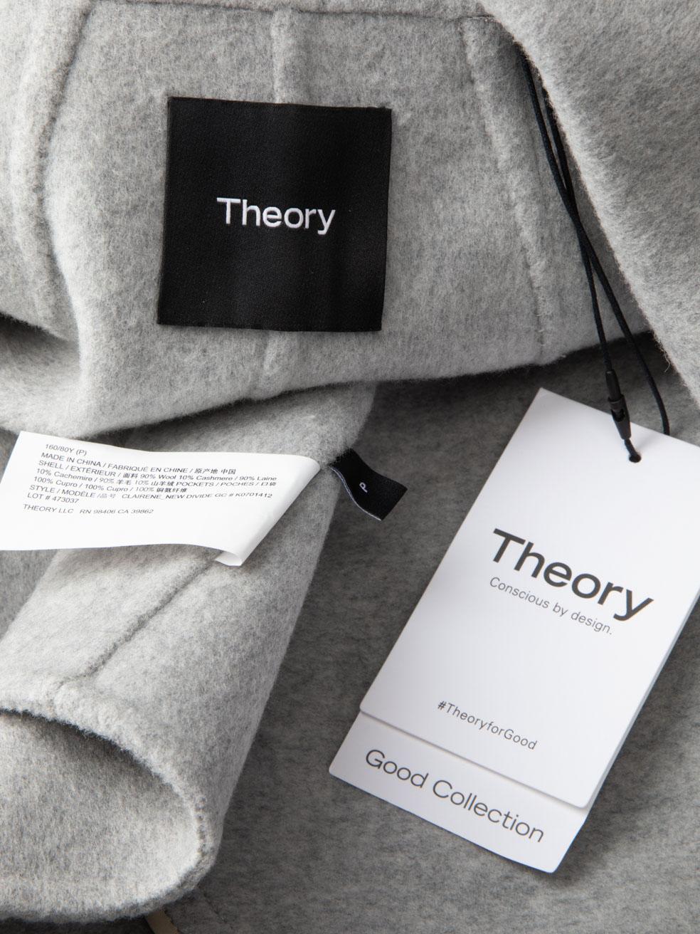 Donna Theory Cappotto grigio in cashmere aperto sul davanti taglia S in vendita