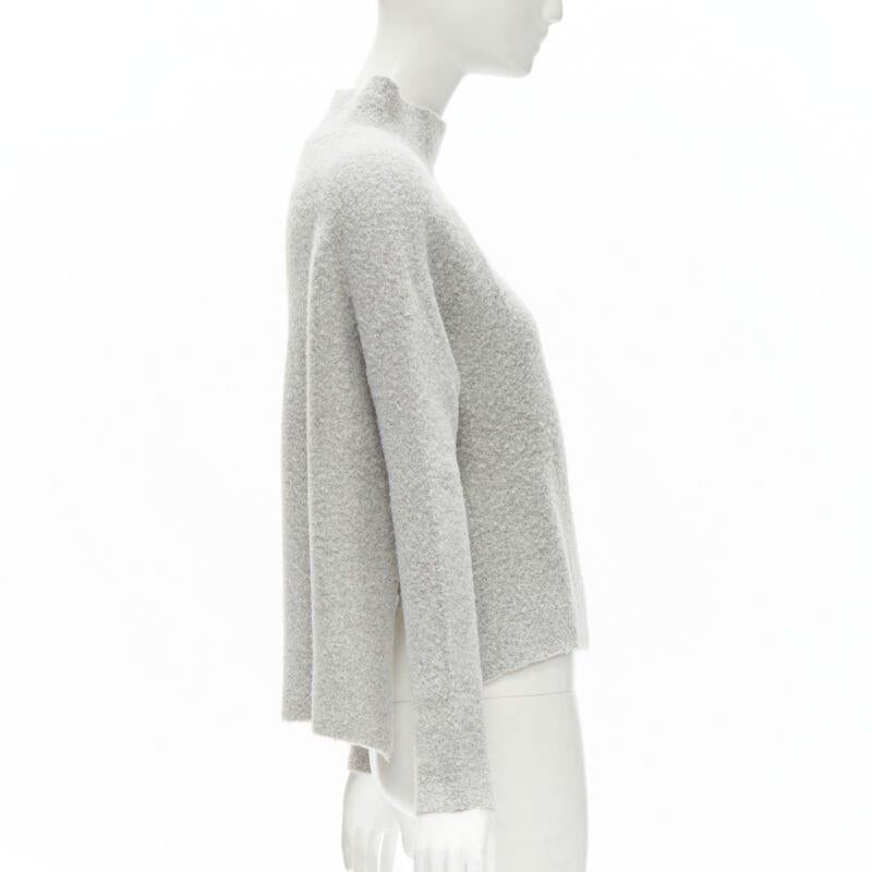THEORY maglione grigio in misto lana con collo a listino e orlo a gradino XS In condizioni ottime in vendita a Hong Kong, NT