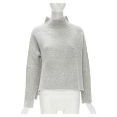 THEORY Grau Wollmischung Fuzzy Stehkragen Stufensaum Pullover XS