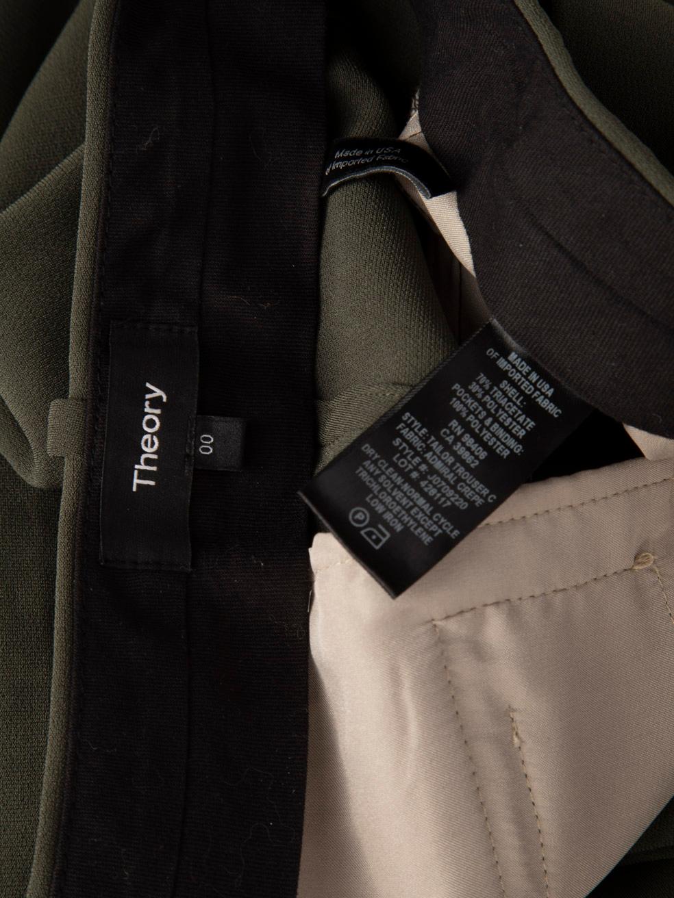 De las mujeres Pantalón Theory Caqui Slim Cropped Leg Talla XXXS en venta