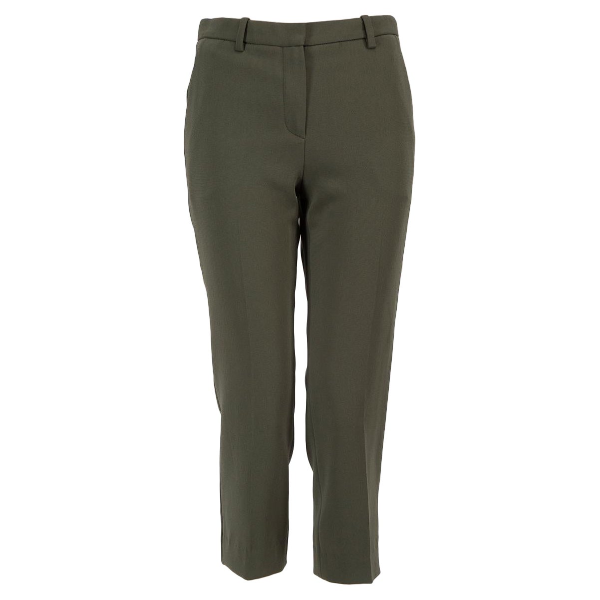 Theory Khaki Slim Cropped Leg Trousers Taille XXXS