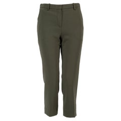 Theory Khaki Slim Cropped Leg Trousers Size XXXS