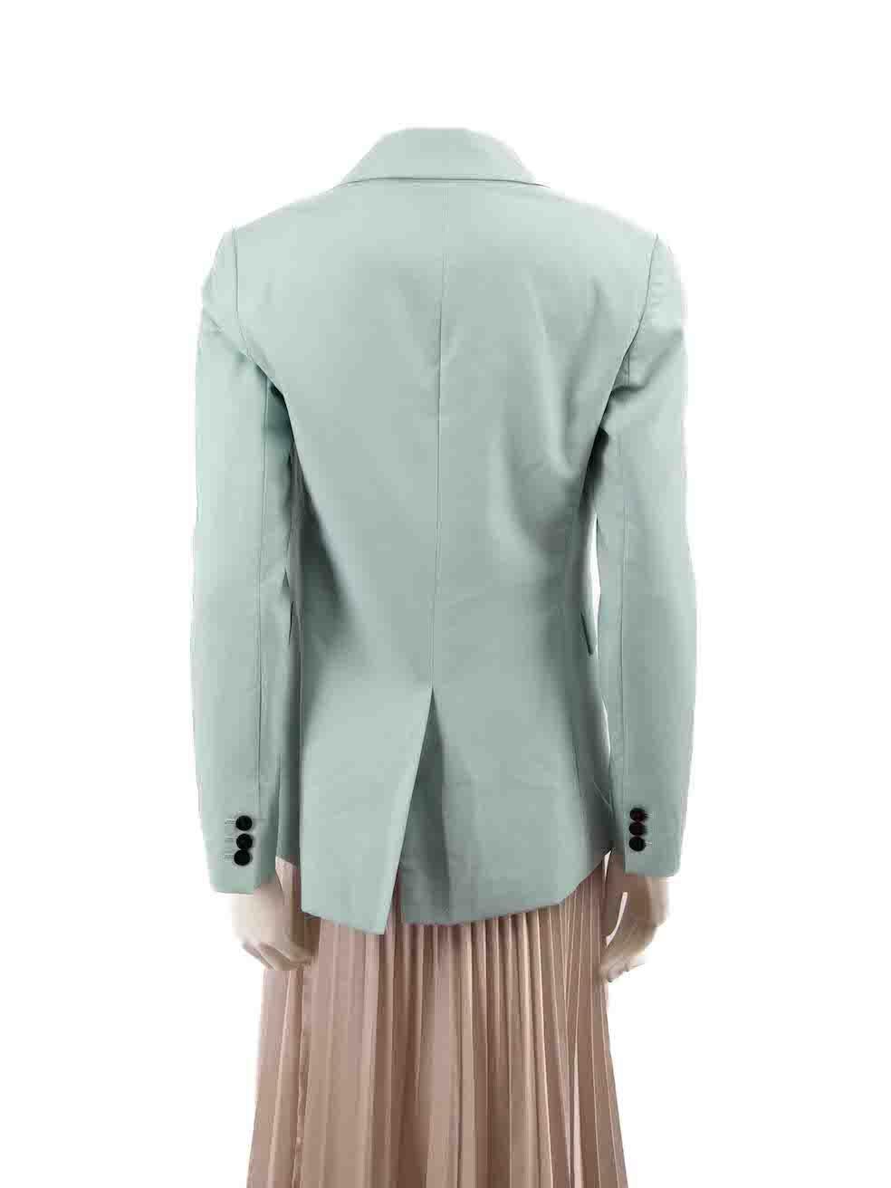 Theory Light Turquoise Wool Blazer Size S In Good Condition For Sale In London, GB