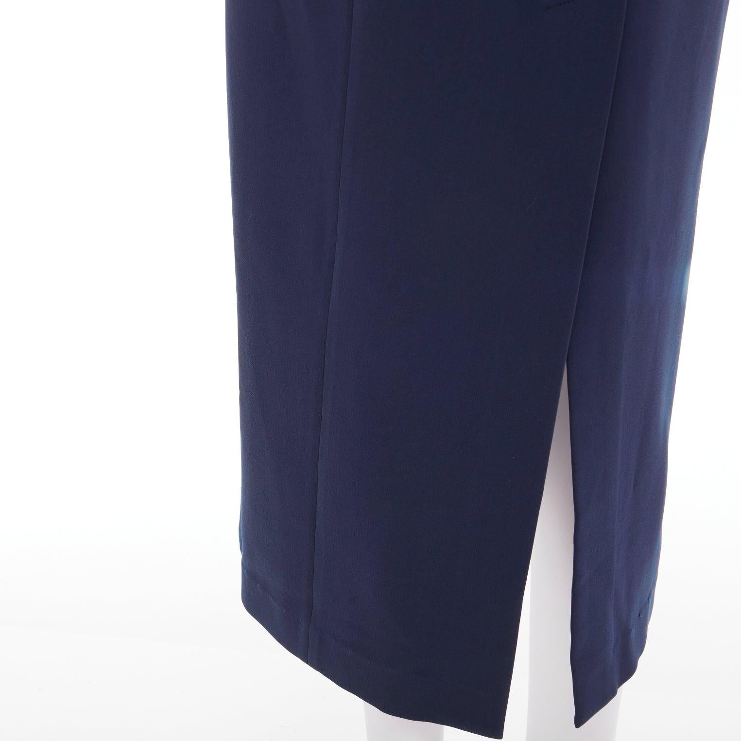 Theory navy minimal classic round neck midi shift dress US0 XS en vente 2