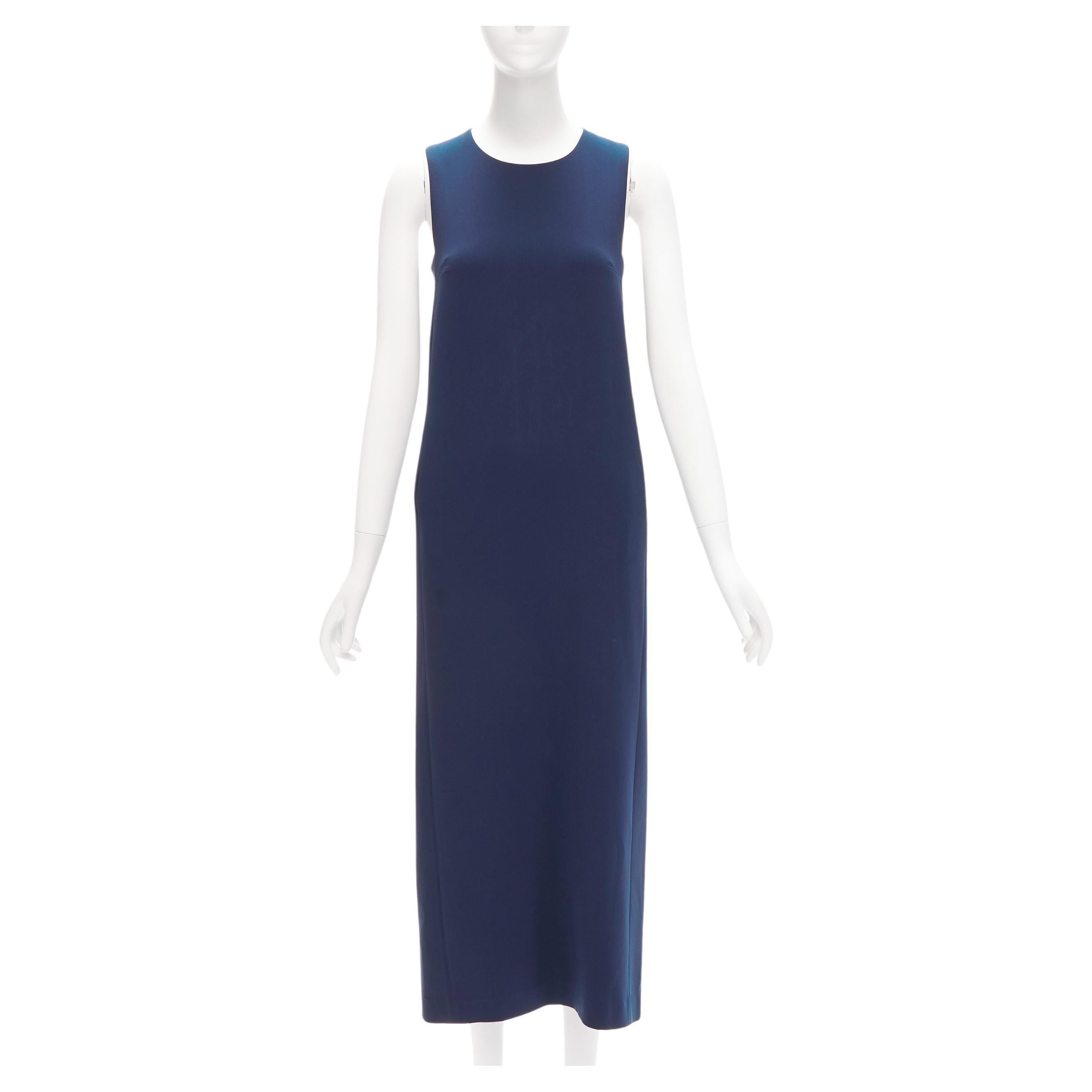 Theory navy minimal classic round neck midi shift dress US0 XS