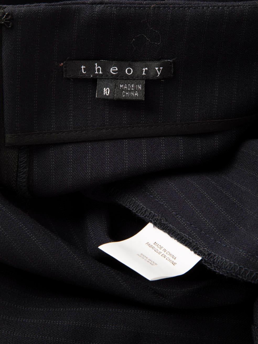 Theory, jupe crayon bleu marine à rayures longueur genou, taille XL Pour femmes en vente