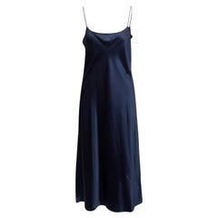 Theory Navy Silk Maxi Slip Dress