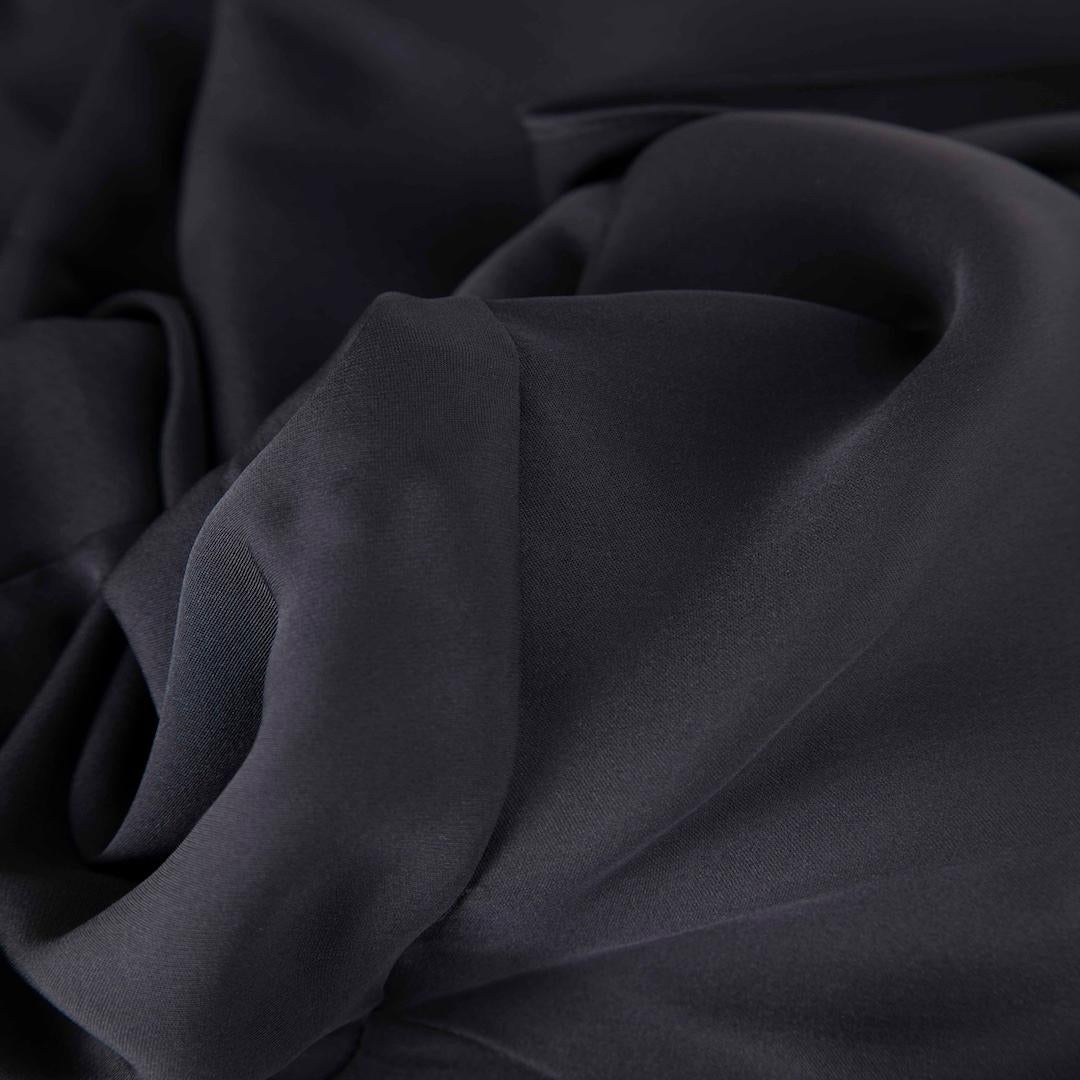 Black Theory Navy Silk Sleeveless Drape Detail Dress Size XXS For Sale