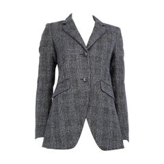 Theory Navy Wool Checkered Blazers Size S