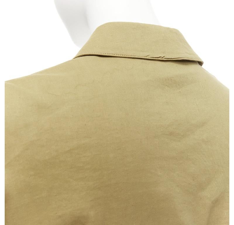 THEORY olive green linen blend tie belt relaxed jacket wide leg pants set US0 XS For Sale 3