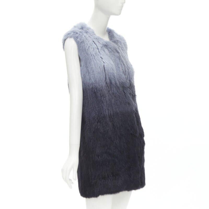 THEORY - Veste en fourrure de lapin dégradée - Veste en fourrure bleue S Excellent état - En vente à Hong Kong, NT