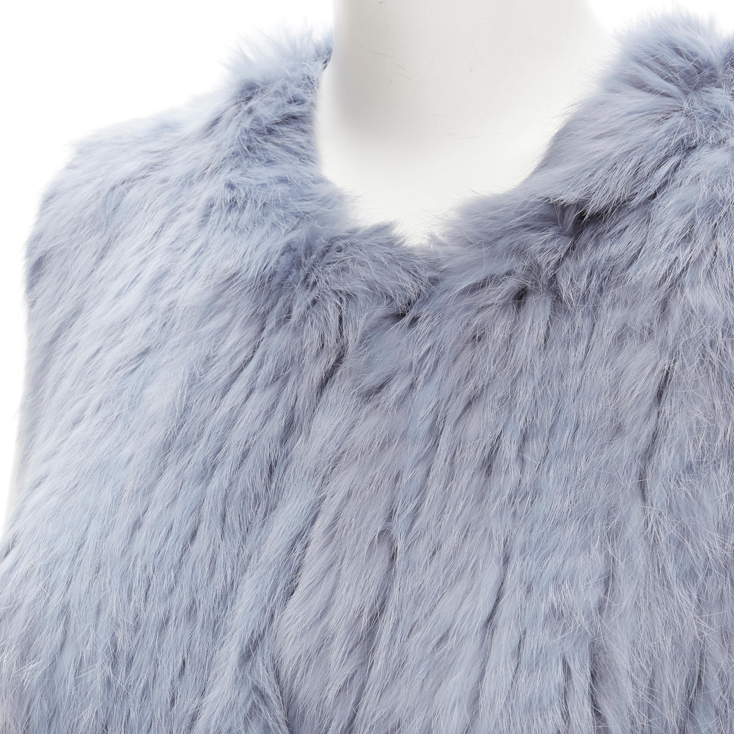 THEORY rabbit fur gradient blue fur vest jacket S 1