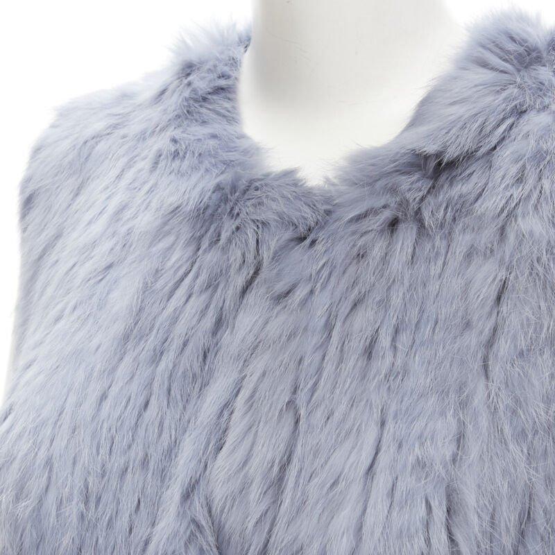 THEORY rabbit fur gradient blue fur vest jacket S 4