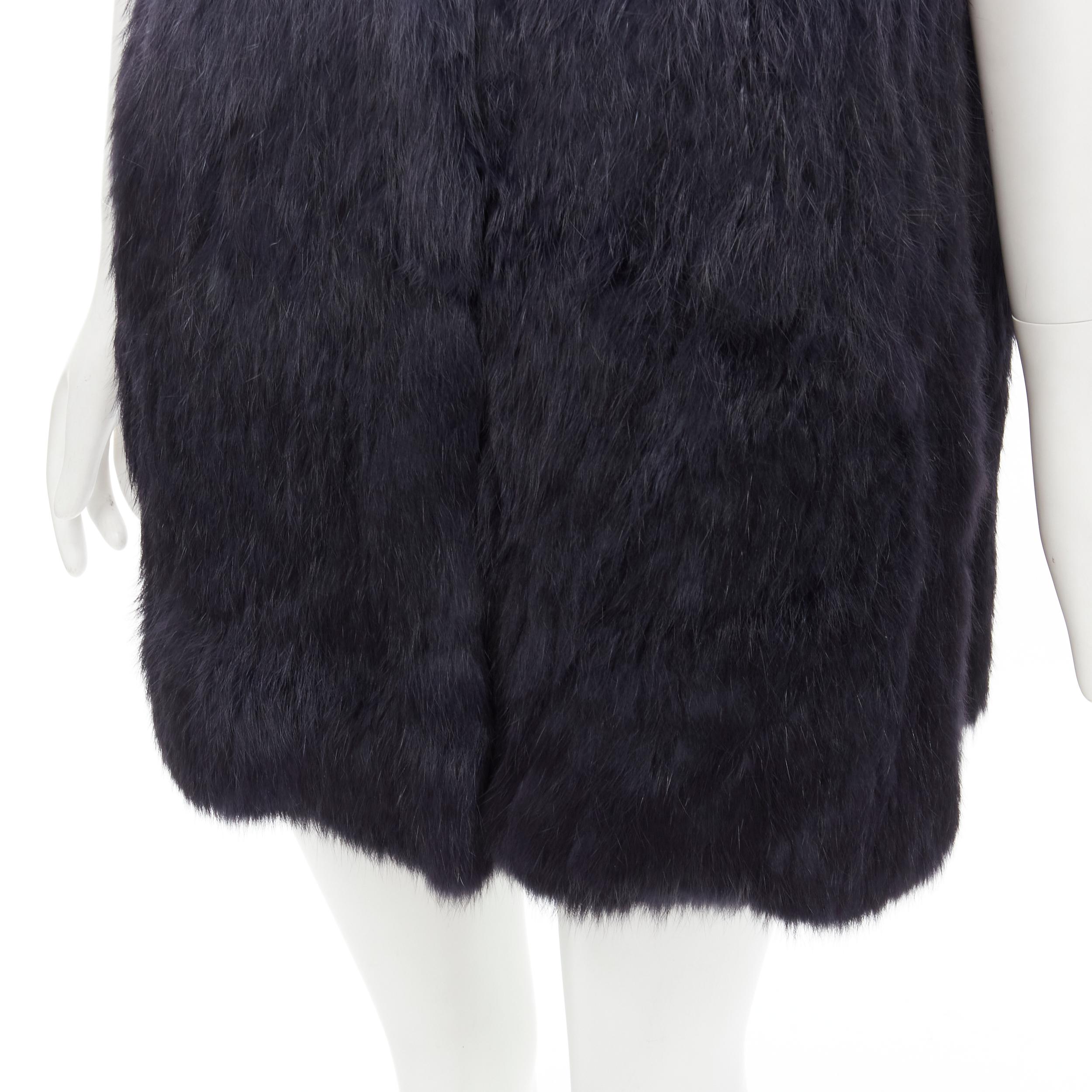 THEORY rabbit fur gradient blue fur vest jacket S For Sale 2