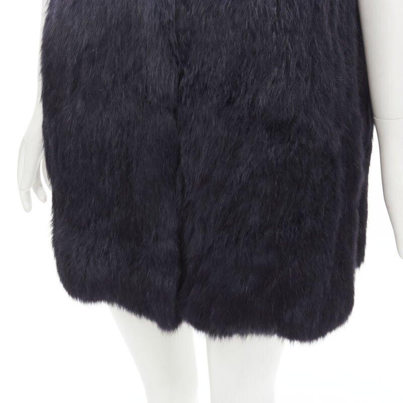 THEORY rabbit fur gradient blue fur vest jacket S 5