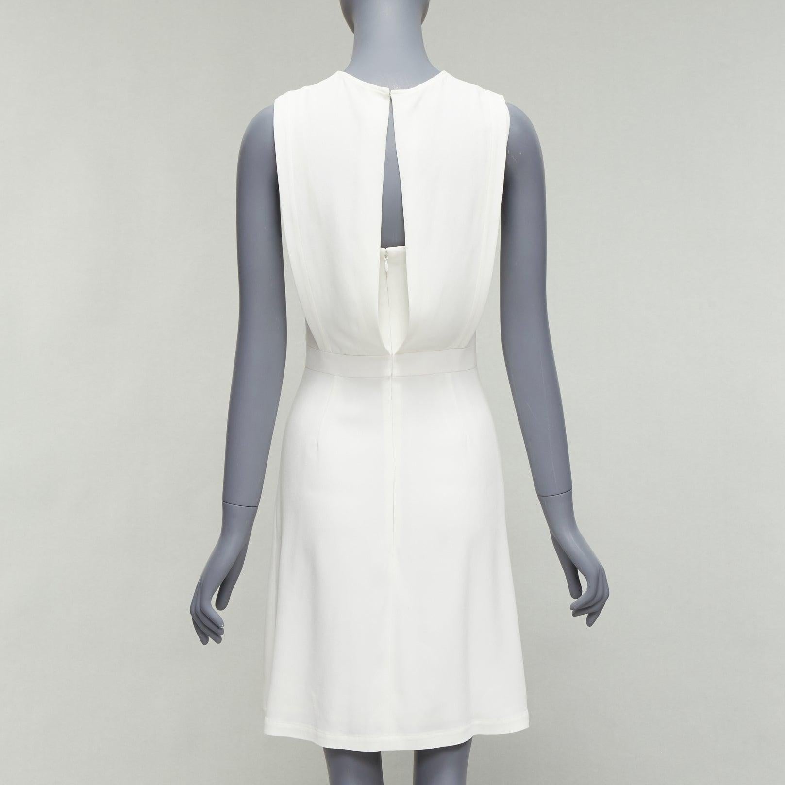 THEORY Rimlan white silky layered top A-line dress US0 XS For Sale 1