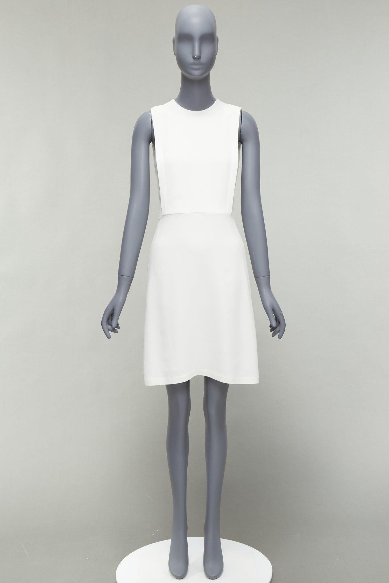 THEORY Rimlan white silky layered top A-line dress US0 XS For Sale 4