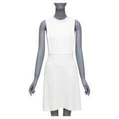 THEORY Rimlan blanc soie superposée robe A-line US0 XS