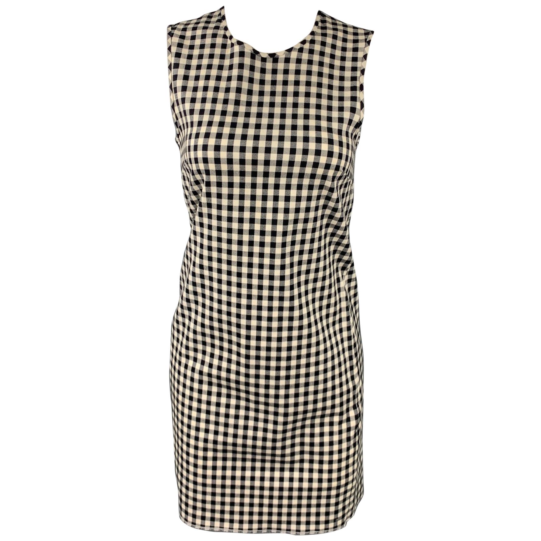 black and white check pinafore