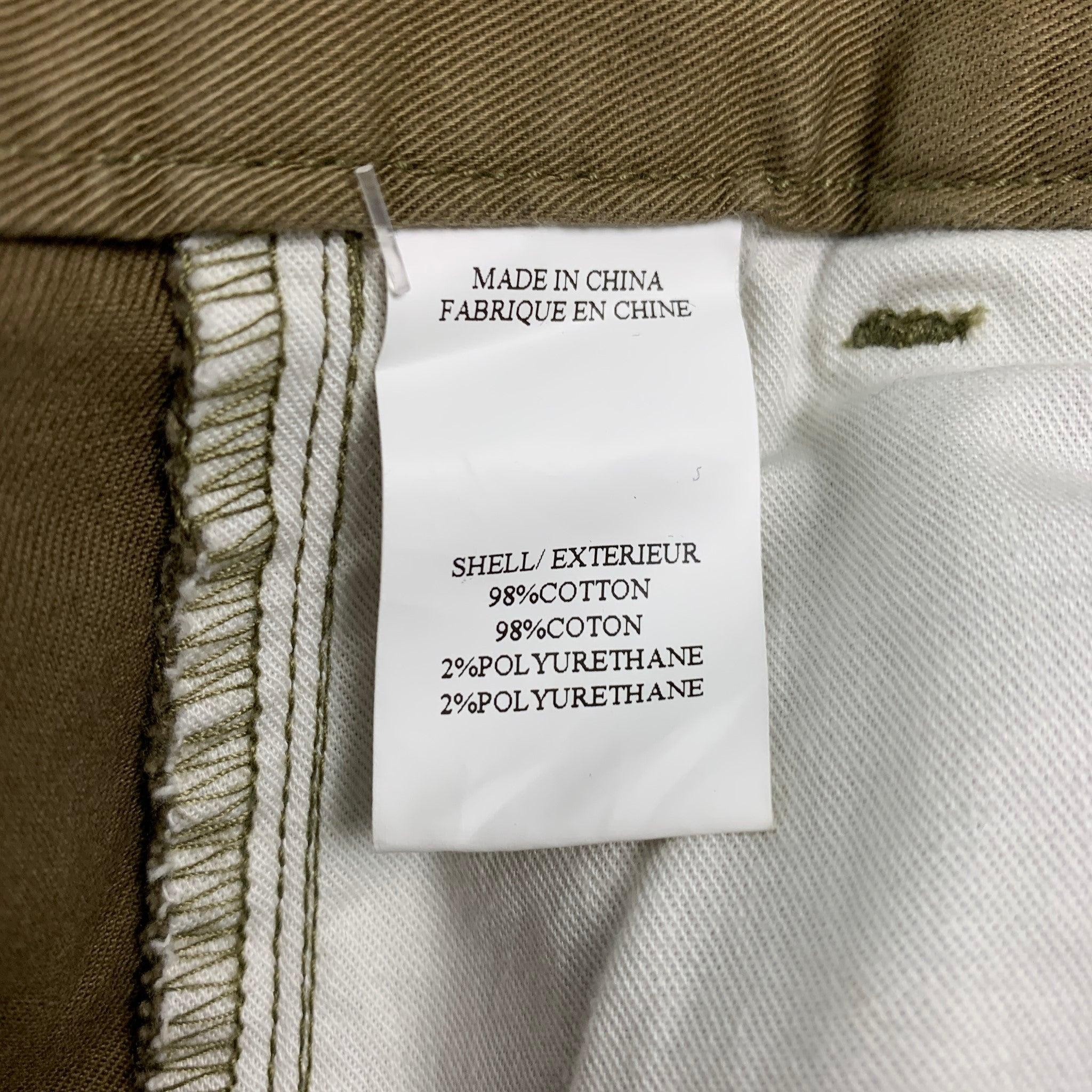Men's THEORY Size 36 Khaki Cotton Polyurethane Straight Casual Pants For Sale
