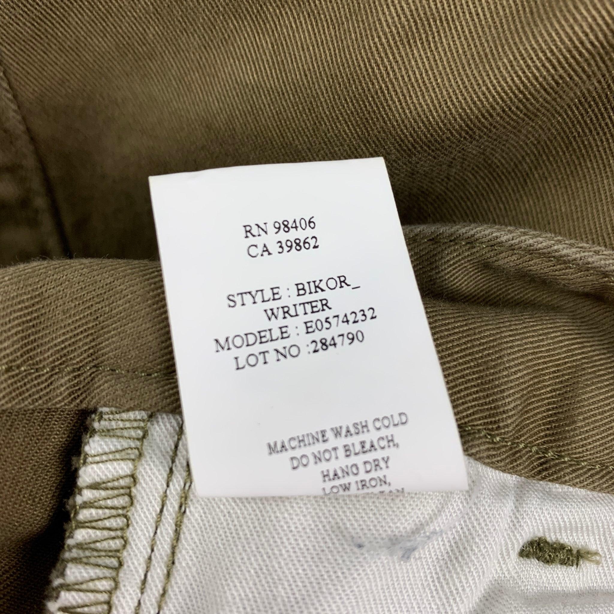 THEORY Size 36 Khaki Cotton Polyurethane Straight Casual Pants For Sale 1