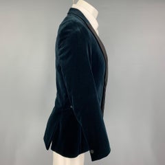 THEORY Size 36 Navy Black Velvet Cotton Peak Lapel Sport Coat