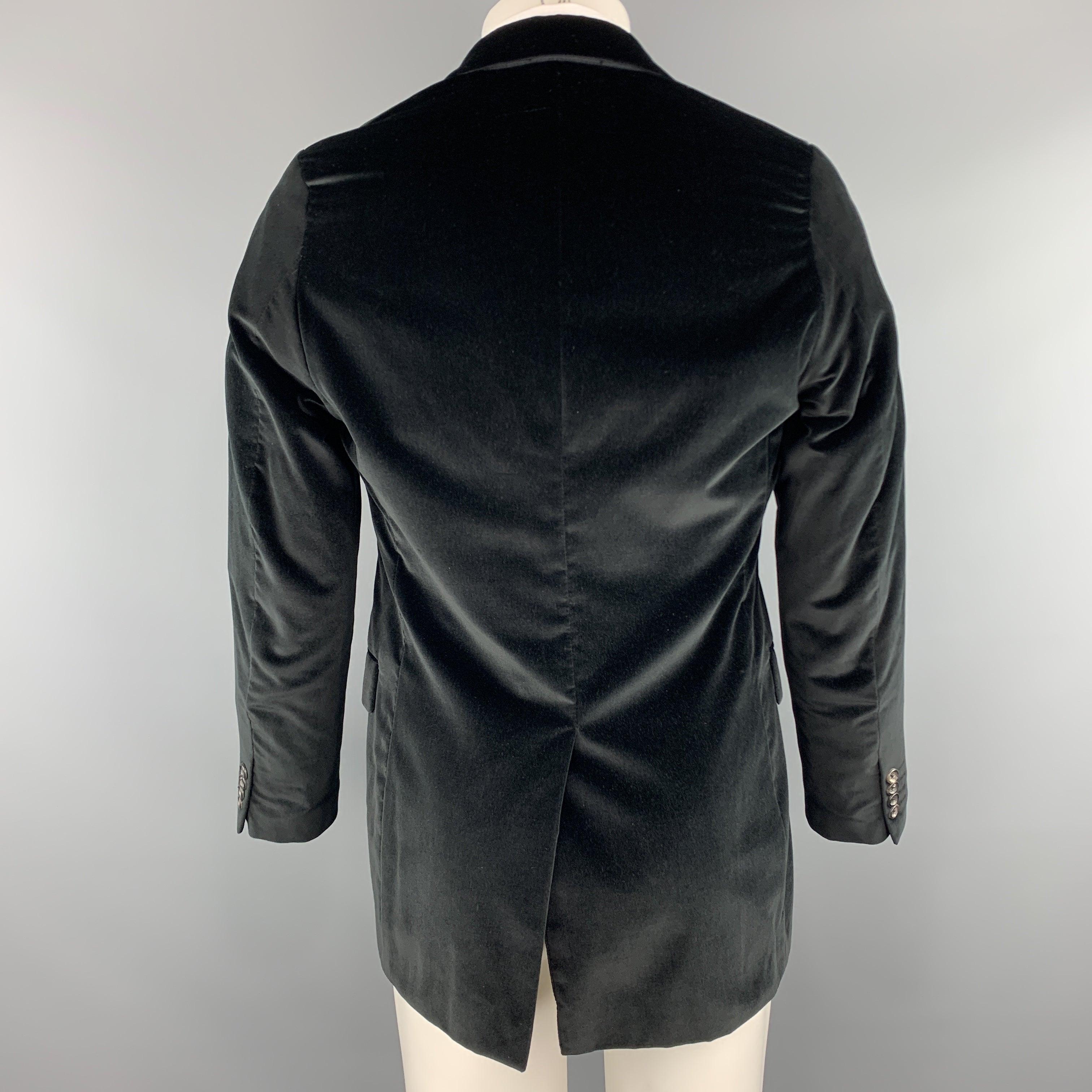 Men's THEORY Size 38 Black Cotton Velvet Notch Lapel Sport Coat For Sale