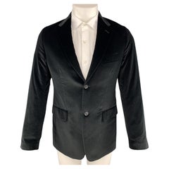 THEORY Size 38 Black Cotton Velvet Notch Lapel Sport Coat