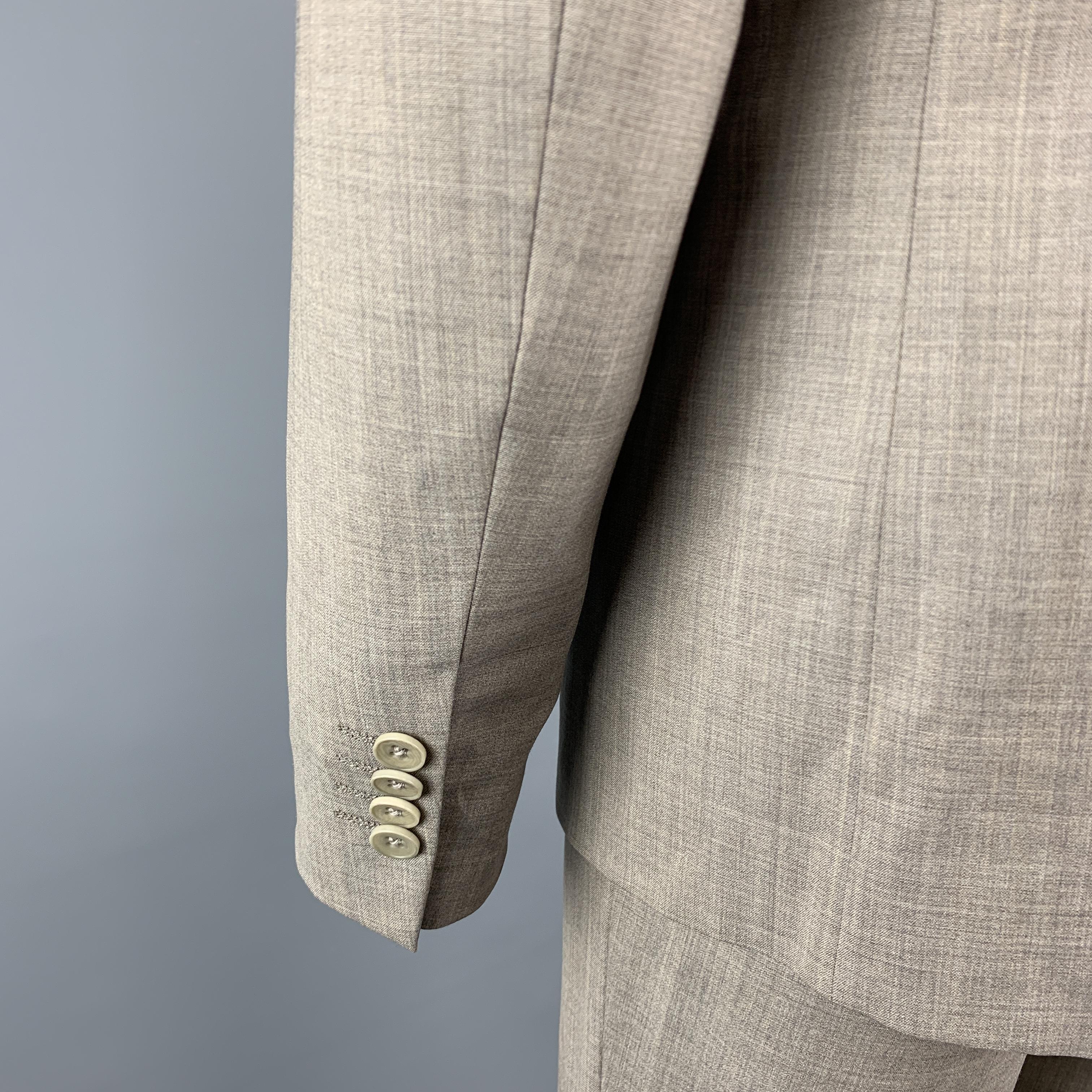 THEORY Size 38 Grey Solid Wool Notch Lapel 30 x 33 Suit In Excellent Condition In San Francisco, CA