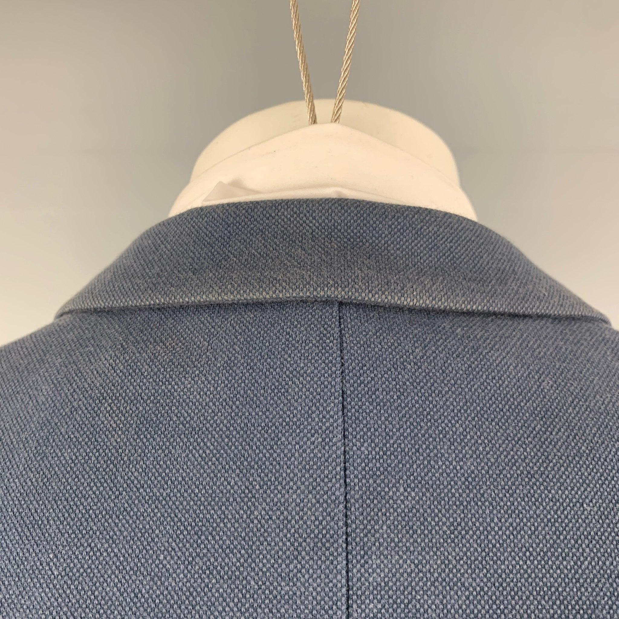 Men's THEORY Size 40 Navy Solid Cotton Blend Notch Lapel Sport Coat For Sale