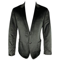 THEORY - Manteau de sport en velours noir avec revers à pointes et poches, taille standard, 40