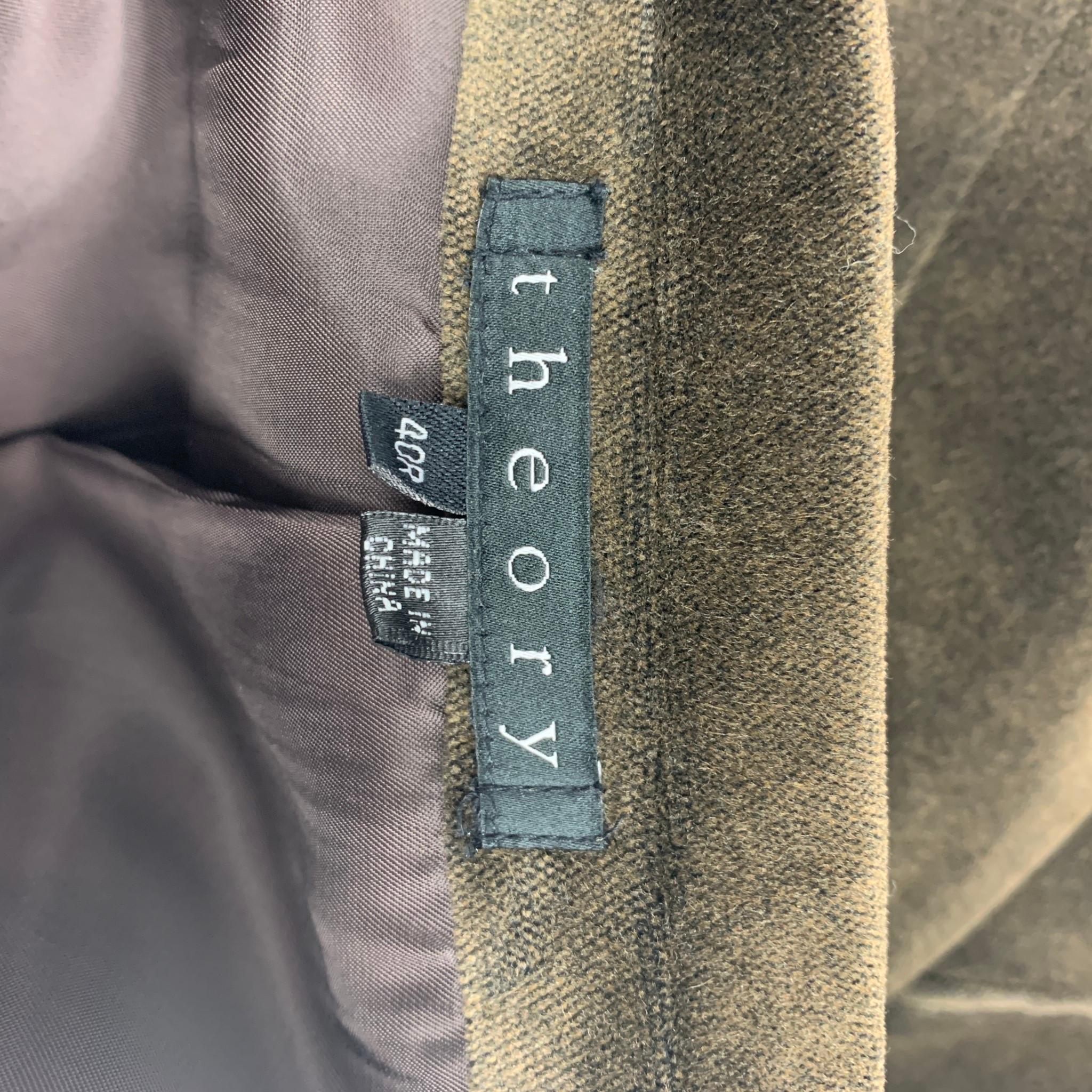 THEORY Size 40 Taupe Velvet Cotton Lyrca Notch Lapel Sport Coat In Good Condition In San Francisco, CA
