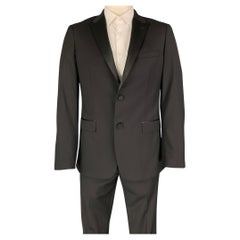 THEORY Size 42 Black Wool Peak Lapel Tuxedo Suit