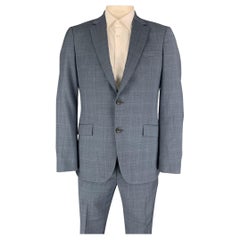 THEORY Size 42 Blue Grey Glenplaid Wool Notch Lapel Suit