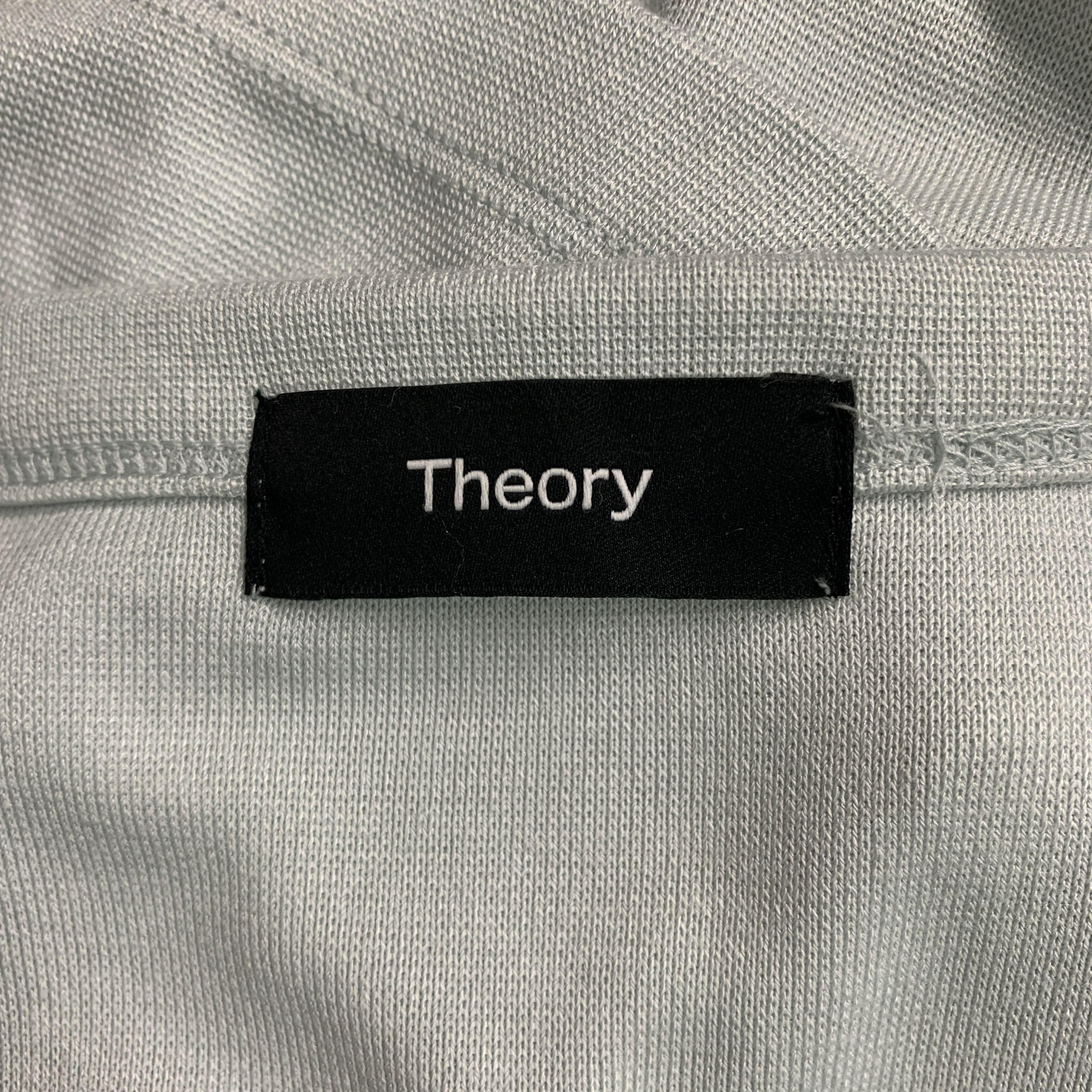 THEORY Size L Blue Modal Blend Short Sleeve T-shirt In Excellent Condition For Sale In San Francisco, CA