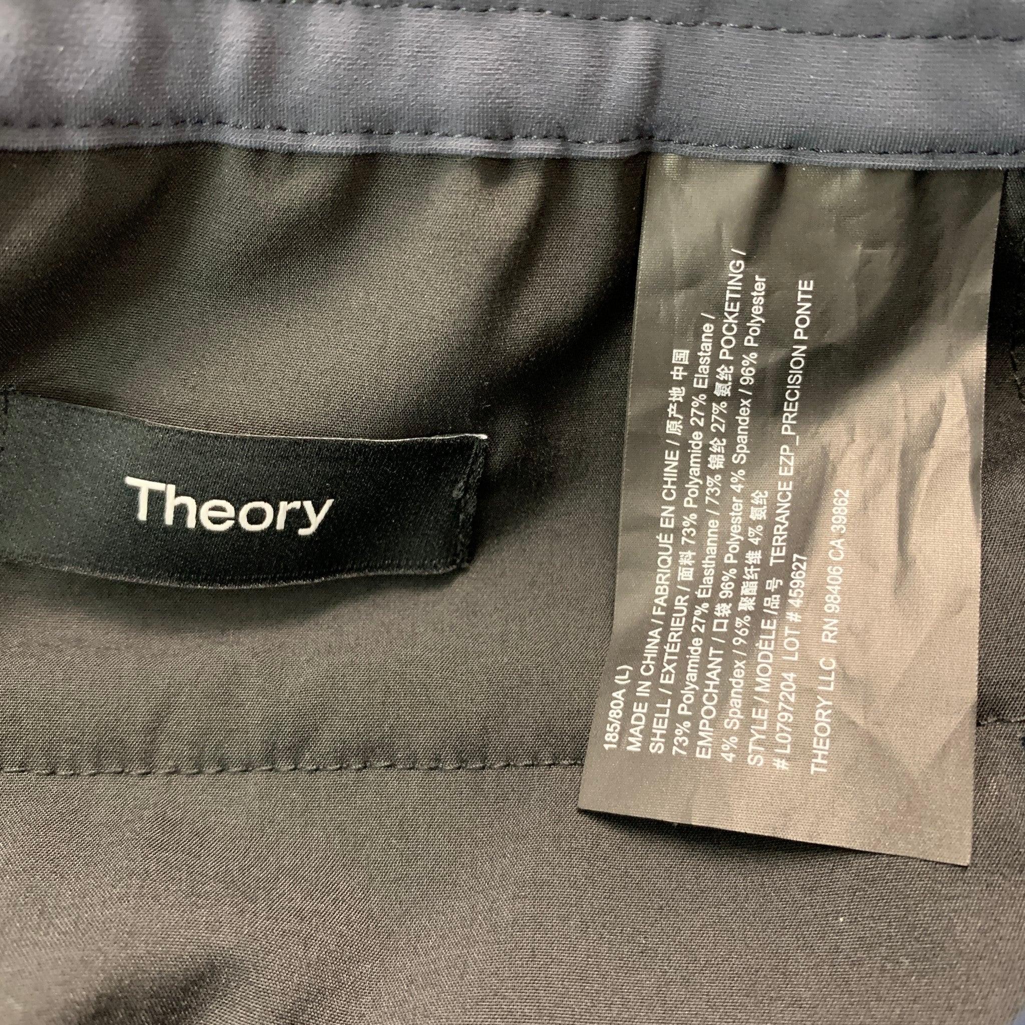 THEORY Size L Grey Slate Polyamide Elastane Joggers Casual Pants In Excellent Condition For Sale In San Francisco, CA
