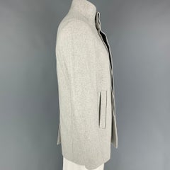 THEORY Size L Light Grey Heather Virgin Wool Cashmere Jacket