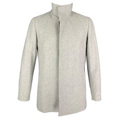 THEORY Size L Light Grey Heather Virgin Wool Cashmere Jacket