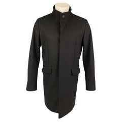 THEORY Size M Black Wool Blend Hidden Placket Coat