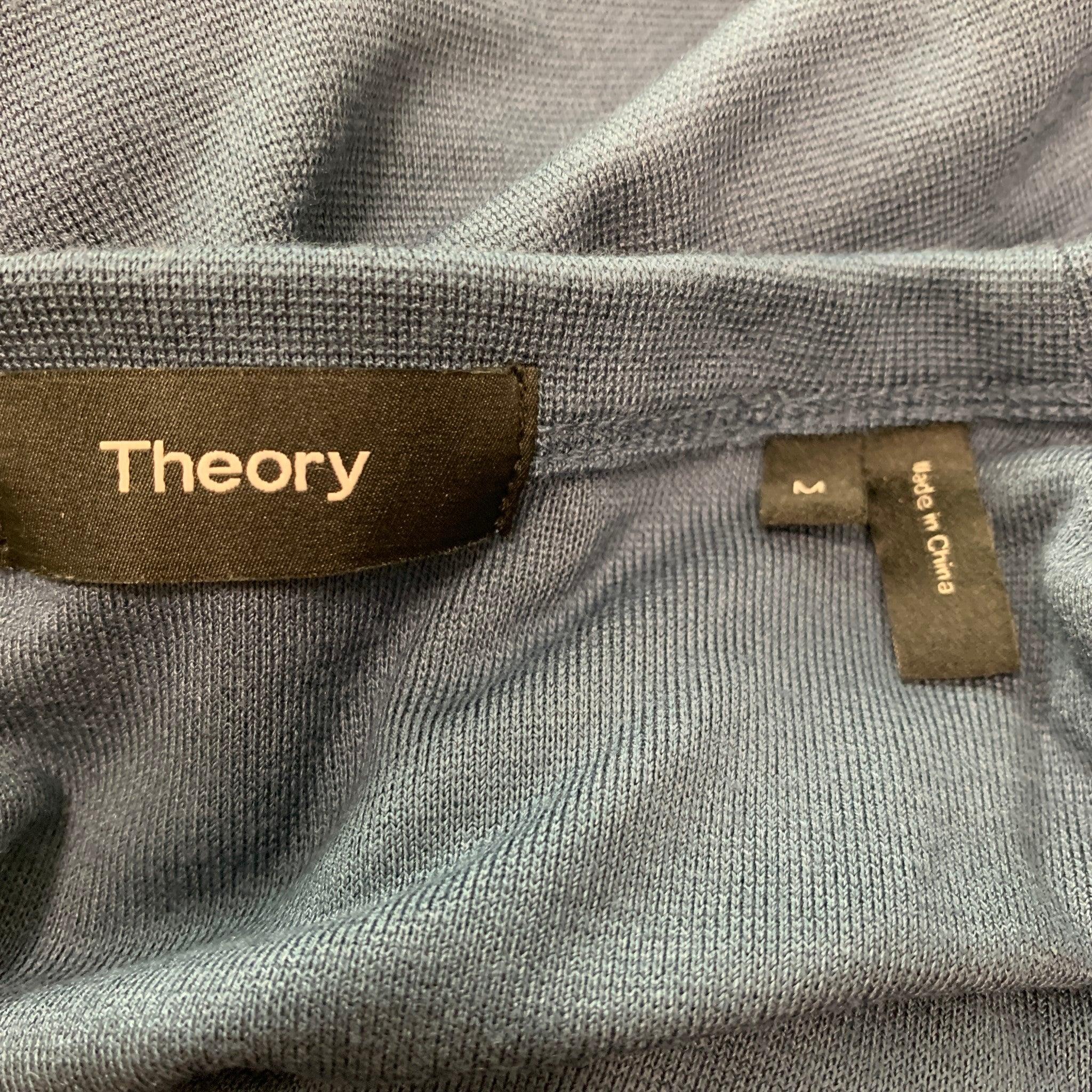 THEORY Size M Blue Modal Blend Jersey T-shirt For Sale 2