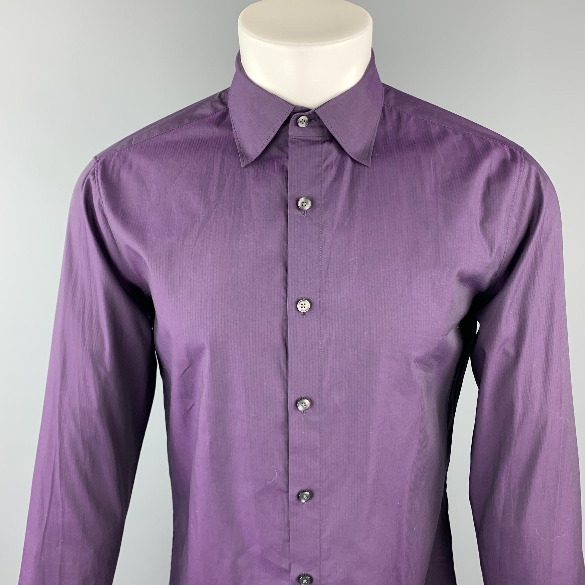 THEORY long sleeve shirt comes in a purple cotton featuring a button up style.

New With Tags.
Marked: M

Measurements:

Shoulder: 16 in.
Chest: 42 in.
Sleeve: 26.5 in.
Length: 29.5 in. 