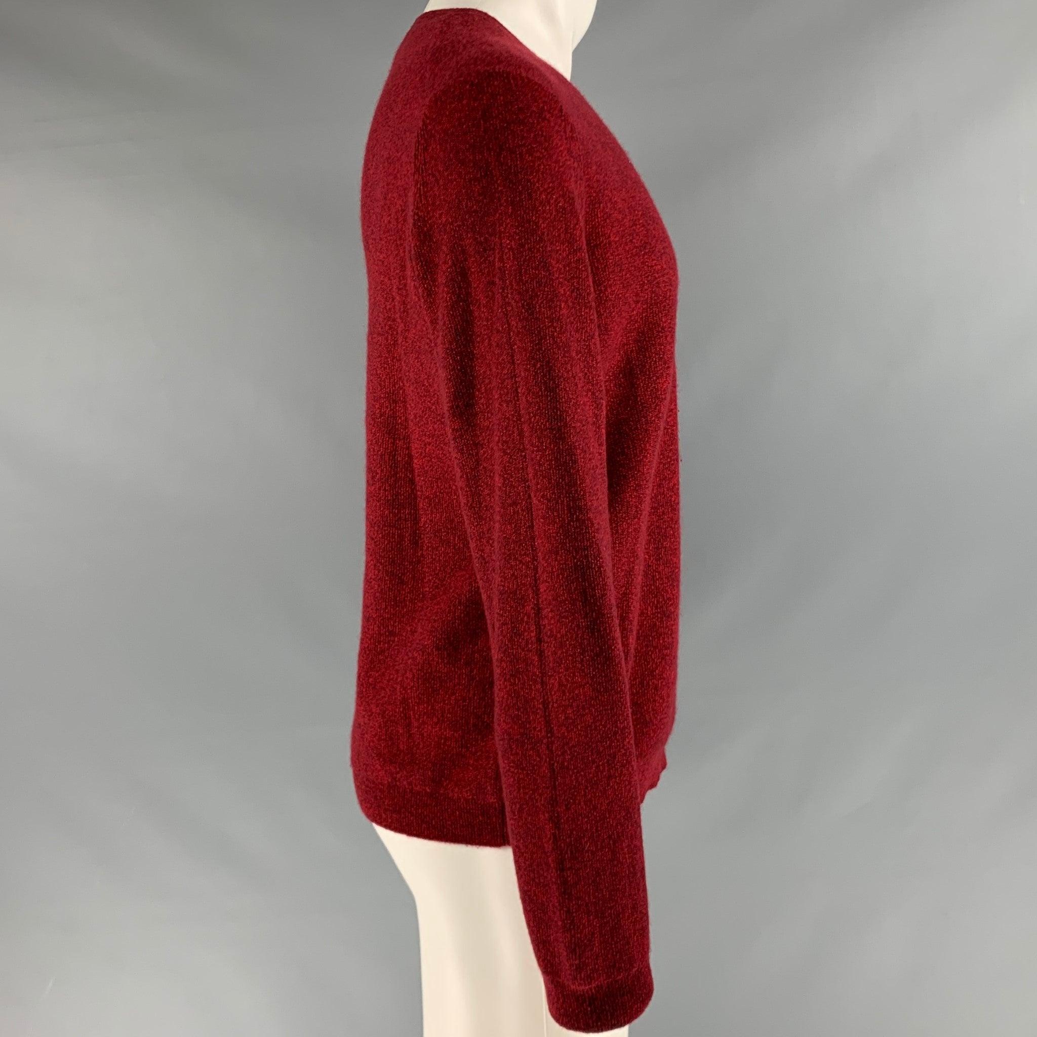 THEORY Size M Red Brown Cashmere Crew-Neck Pullover In Excellent Condition For Sale In San Francisco, CA