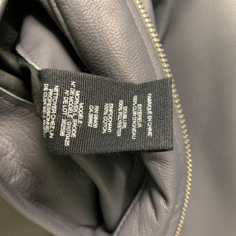 THEORY Size S Grey Solid Leather Jacket at 1stDibs