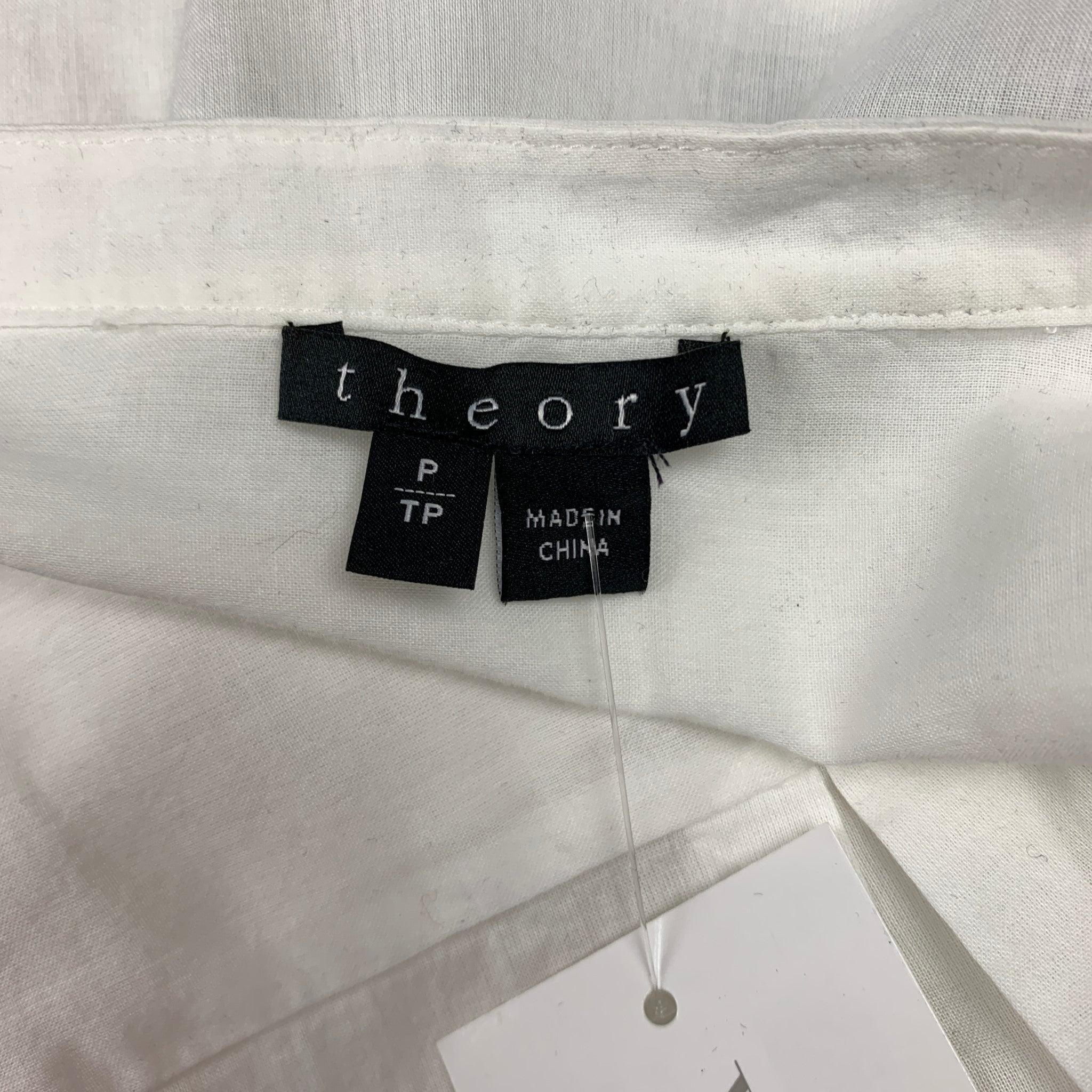 THEORY Size S White Cotton Long Shirt Dress For Sale 1