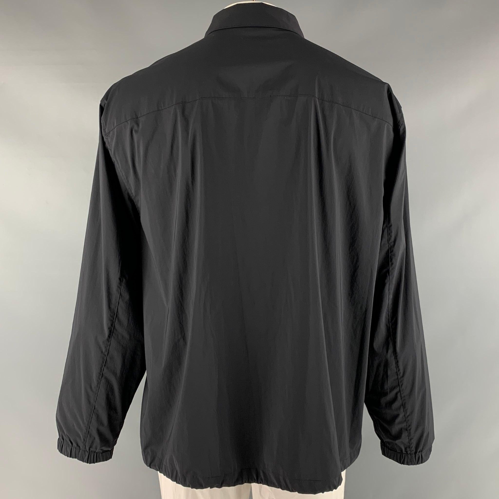 THEORY Size XXL Black Nylon Elastane Windbreaker Jacket In Good Condition For Sale In San Francisco, CA