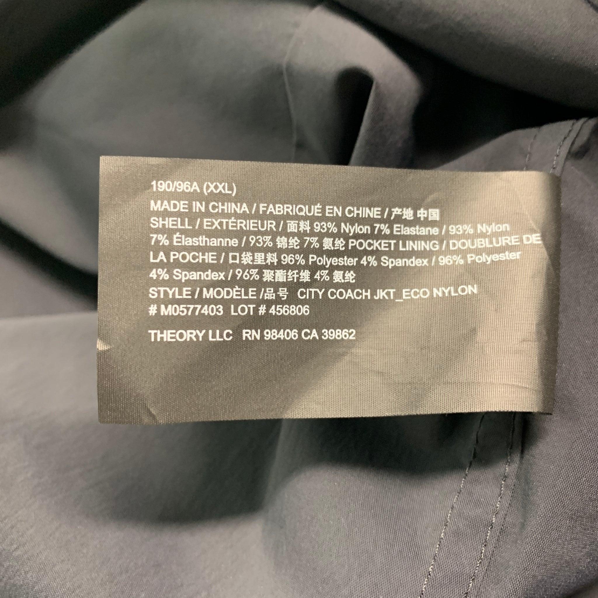 THEORY Size XXL Black Nylon Elastane Windbreaker Jacket For Sale 2