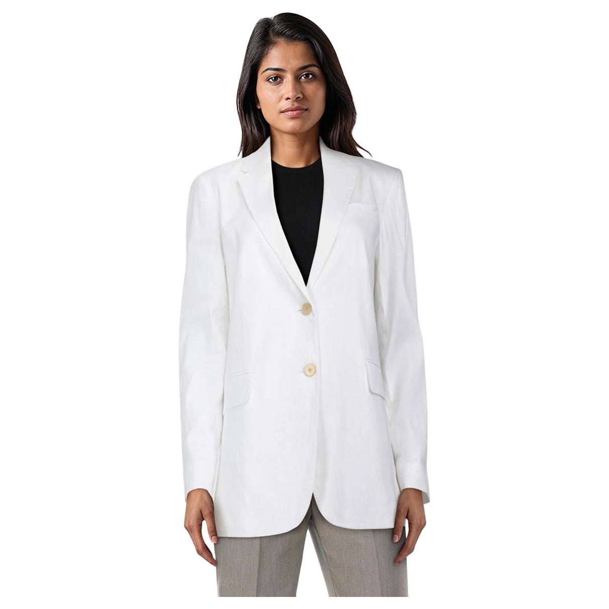 Theory Blazer bianco monopetto di media lunghezza taglia XS