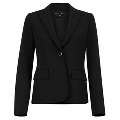 Theory Women's Black Single Breasted Fitted Blazer